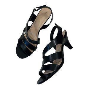 Marbella Kennedy Women SZ 8.5W Black Strappy  Slighback Closure 3.5” Heels